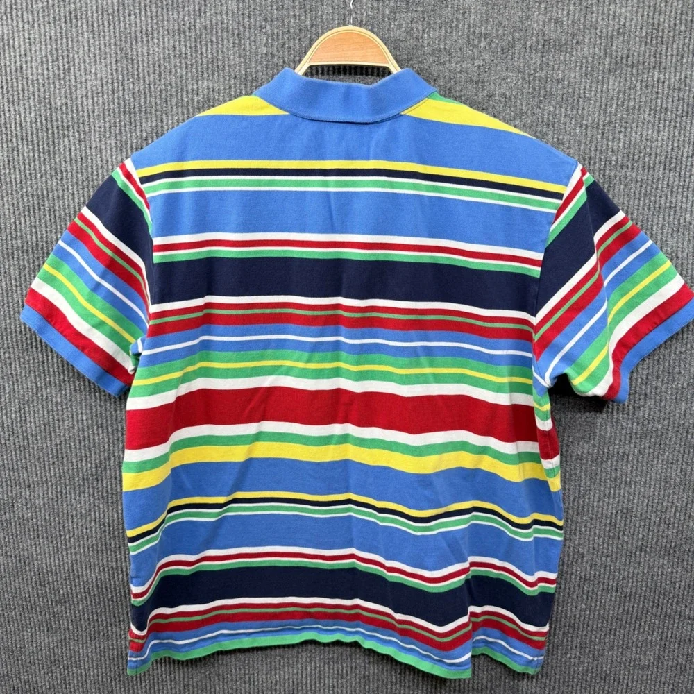 Polo Ralph Lauren Mens Polo 3XB Blue Striped Short Sleeve Cotton Casual Big Tall